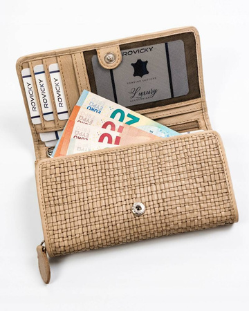 Große Damen Geldbörse aus Echtleder – Rovicky