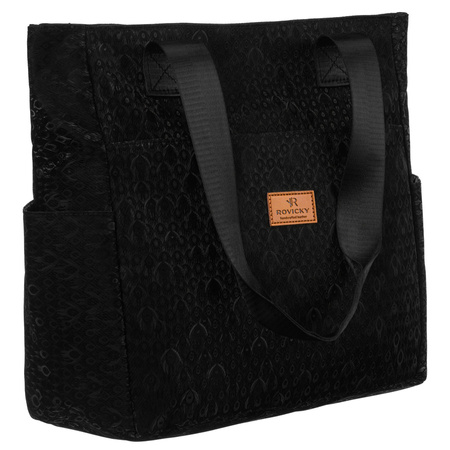 Schwarze Shopper-Tasche aus Stoff – Rovicky