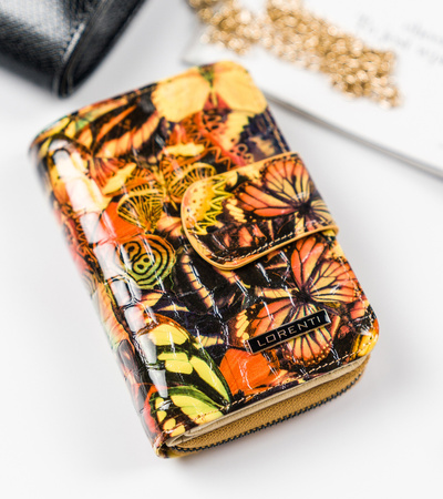 Damen-Geldbörse aus Leder mit Schmetterlingsmotiv – Lorenti