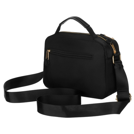 Schwarze Damen-Umhängetasche aus Nylon, ein Hauptfach und mit Reißverschluss geschlossen - Peterson