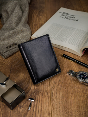 Herren Geldbörse aus Glattleder mit stilvollem Finish – Rovicky