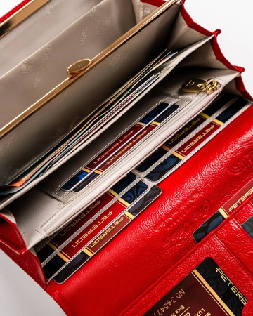 Große Damen Geldbörse aus Leder mit Druckknopf – Peterson