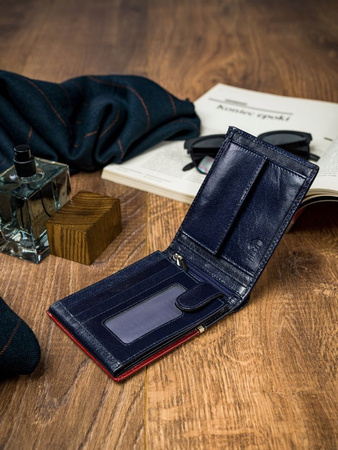 Herren Geldbörse quer, zweifarbig aus hochwertigem Leder – Rovicky