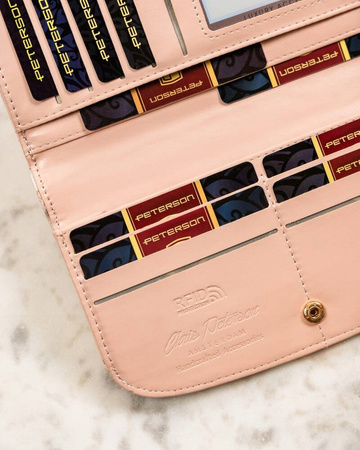 Große Damen Geldbörse aus Öko-Leder mit Blumenmuster – Peterson