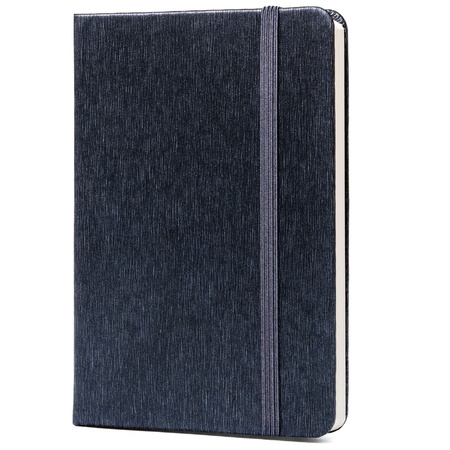 Notizbuch im A6-Format in Grau, liniert und mit einem Gummibandverschluss ausgestattet – Peterson