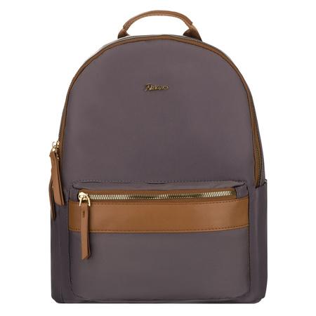 Grauer, städtischer Damen-Rucksack aus Polyester mit Reißverschlüssen – Peterson