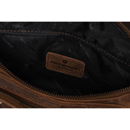 Geräumige braune Herren-Tasche aus Leder – Peterson