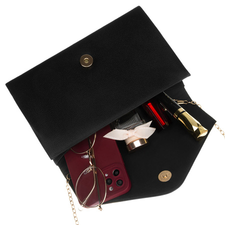 Schwarze Damen-Clutch aus Öko-Leder, einteilig – Rovicky