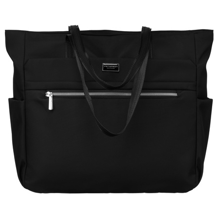 Geräumige elegante Damen Shopper Tasche Schultertasche Schwarz – Peterson