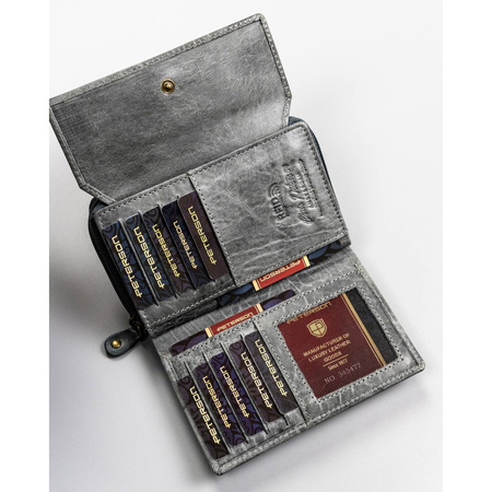 Elegante Damen Karten- und Münzbörse aus Echtleder – Peterson