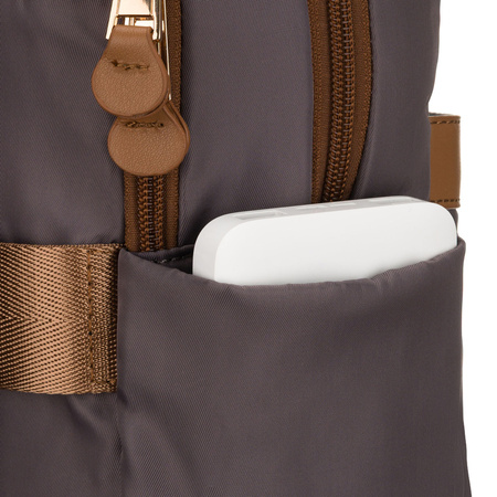 Grauer, städtischer Damen-Rucksack aus Nylon – Peterson