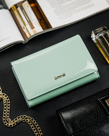 Lackierte Damen Geldbörse für Karten mit RFID Protect – Lorenti