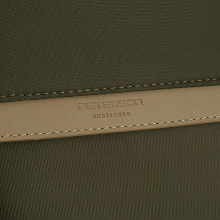 Grüner, städtischer Damen-Rucksack aus Nylon und Öko-Leder mit abnehmbarem Gürtel - Peterson