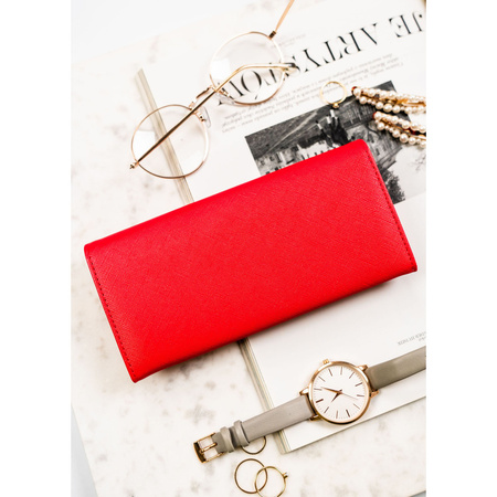 Geräumige, modische Damen Geldbörse in Rot aus Öko-Leder – 4U Cavaldi