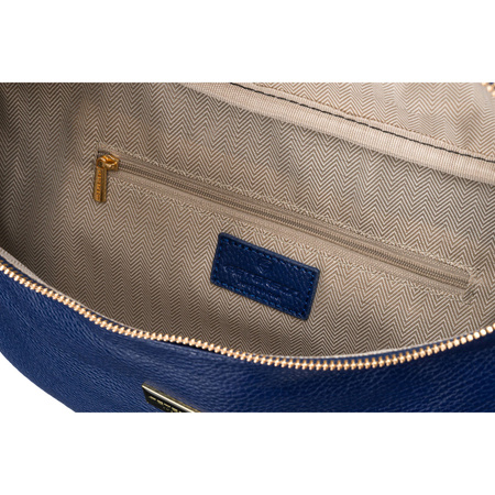 Große dunkelblaue Damen Hüfttasche aus Öko-Leder, Crossbody – Peterson