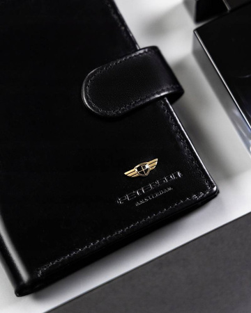 Herren Geldbörse aus Leder mit Druckknopf – Peterson