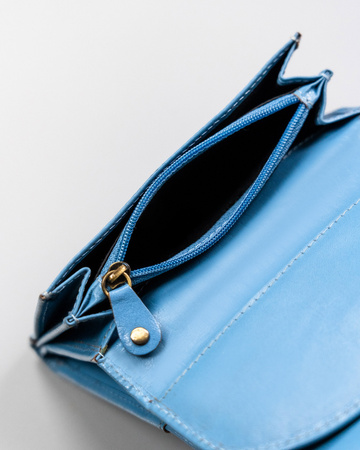 Klassische Damen Geldbörse aus Leder mit Druckknopf – Peterson