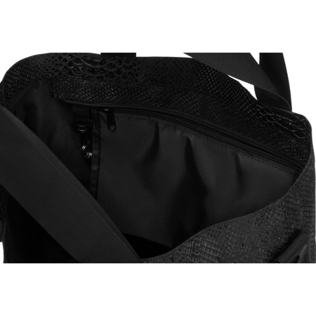 Großer Damen-Shopper aus Polyester in Schwarz mit Tiermuster – Rovicky