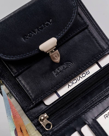 Kleine Damen Geldbörse aus Leder mit Druckknopf – Rovicky