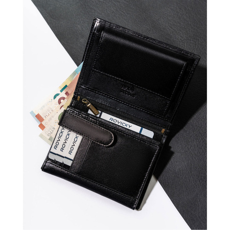 Herren Geldbörse aus Leder für Dokumente mit RFID – Rovicky