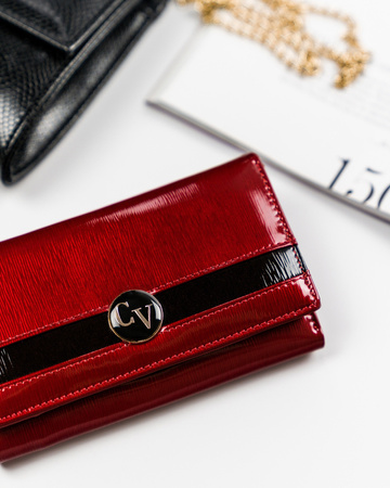 Elegante Damen Geldbörse aus Leder mit Bügelverschluss – Cavaldi