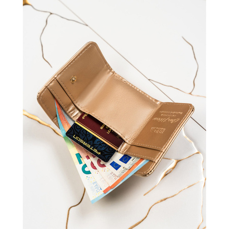 Lackierte Damen Geldbörse in Gold als Geschenk – Peterson