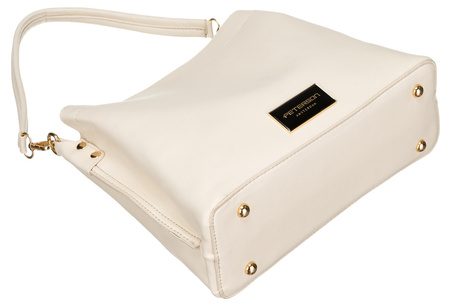 Weiße Damen Handtasche aus Öko-Leder als Henkeltasche oder Schultertasche – Peterson