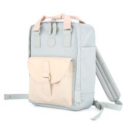 Hellblau-beiger wasserabweisender City Rucksack mit Laptopfach – Himawari