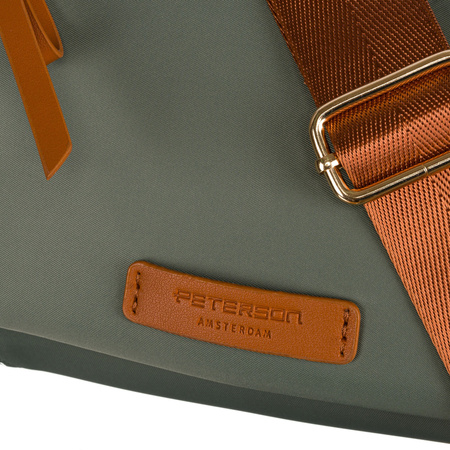 Damen Umhängetasche aus Nylon in Grün-Braun – Peterson