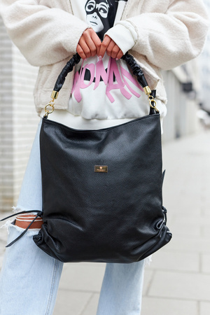 Damen Shopper Tasche aus Echtleder im Beutelstil – Peterson