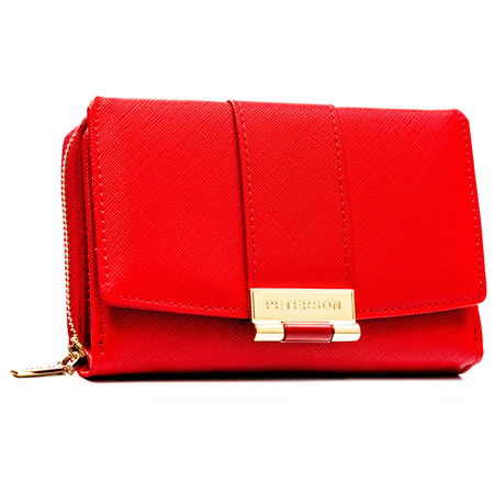 Damen-Geldbörse aus Öko-Leder, querformatig, Rot - Peterson