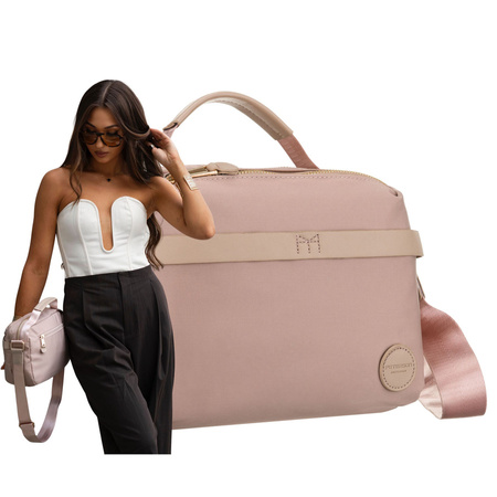 Rosa Damen-Umhängetasche aus Nylon mit Reißverschluss – Peterson