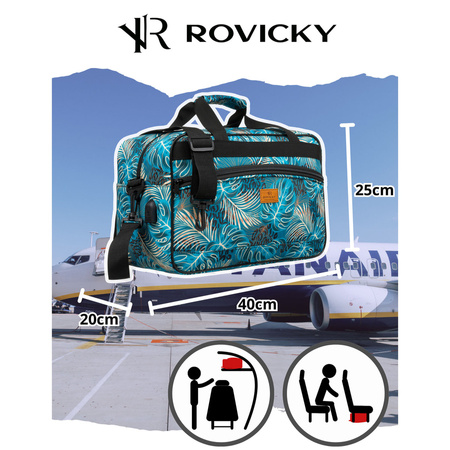 Reisetasche mit Pflanzenmuster und abnehmbarem Gurt – Rovicky