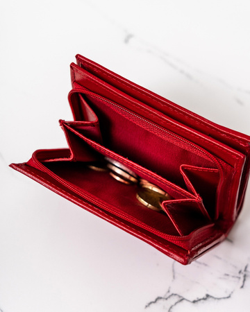 Damen Geldbörse aus Leder mit Druckknopfverschluss – Cavaldi