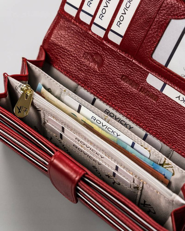 Eleganter, großer Damen-Geldbörse aus Leder – Rovicky