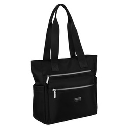 Große Nylon Damen Tasche in Schwarz mit bequemen Henkeln – Peterson