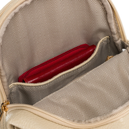 Moderne, funktionale beige Damen Gürteltasche Crossbody aus Öko-Leder – Peterson