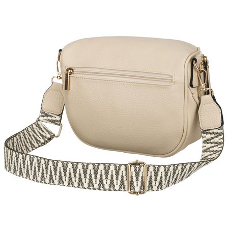 Beige Damen-Umhängetasche aus Öko-Leder mit Reißverschluss - Rovicky