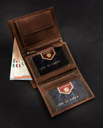 Große vertikale Herren Geldbörse aus echtem Leder – Peterson