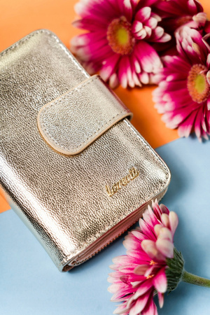 Elegante Damen Geldbörse mit Druckknopf und Reißverschluss – Lorenti