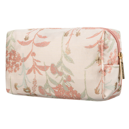 Rosa Kosmetiktasche aus Polyester, einteilig und mit Blumenmuster verziert - Peterson