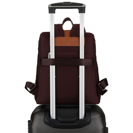 Bordeaux-Brauner Damen-Rucksack aus Polyester mit verstellbaren Trägern – Peterson