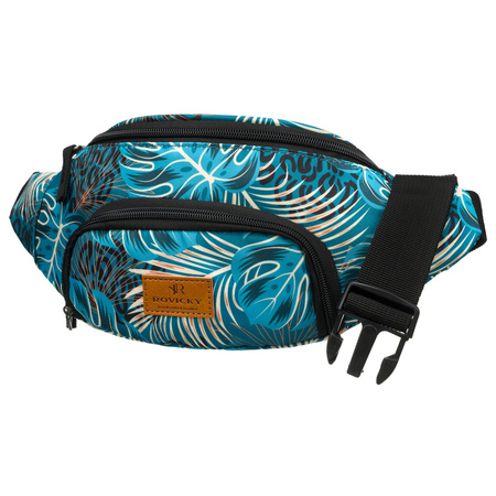 Stadt-Gürteltasche für Damen aus Polyester mit Pflanzenmuster und Reißverschluss – Rovicky
