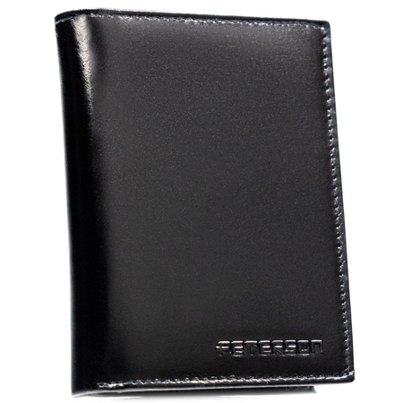 Große, schwarze Herren Geldbörse aus Leder ohne äußeren Verschluss – Peterson