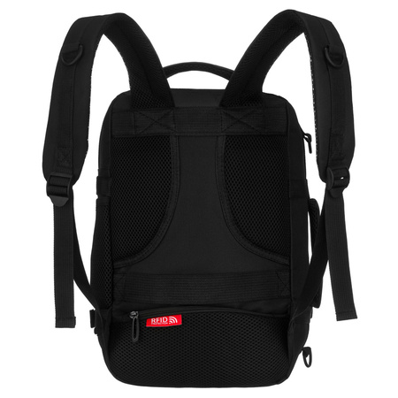 Reise-Rucksack aus Polyester in Schwarz, zweifach unterteilt und ideal als Handgepäck - Peterson