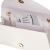 Weiße Damen-Clutch aus synthetischem Stoff, an einer Kette hängend - Rovicky