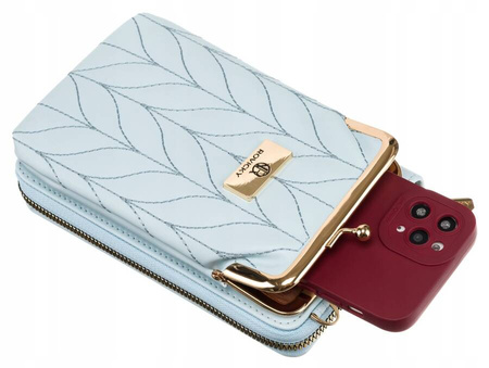 Hellblaue Mini Damen Handtasche mit abnehmbarem Frontpanel – Rovicky