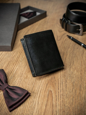 Herren Geldbörse hochkant aus glattem Echtleder mit RFID-Schutz – Pierre Andreus