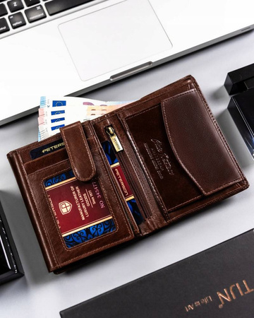 Herren-Geldbörse aus Leder ohne Verschluss – Peterson