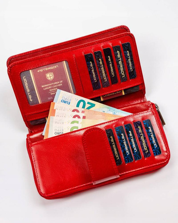 Elegante vertikale Damen Geldbörse aus echtem Leder – Peterson